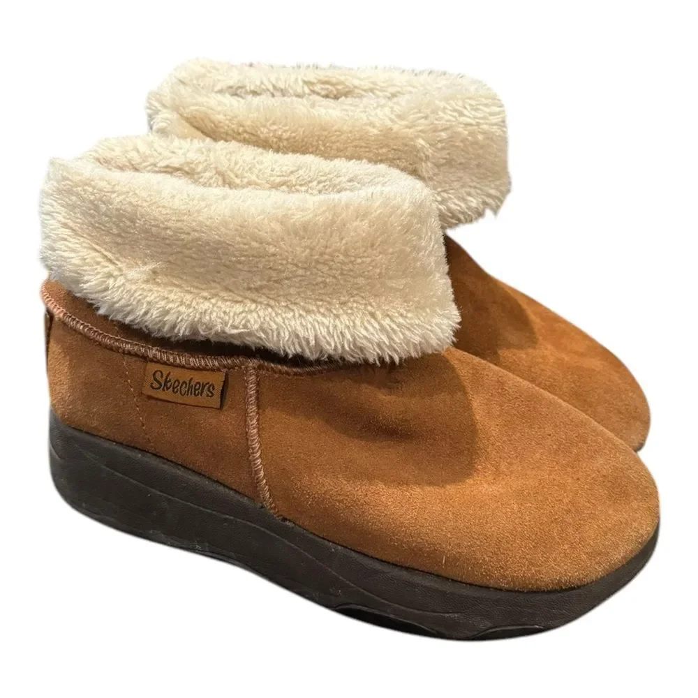 Skechers Women's Tone Ups Tone-Ups Chestnut Suede Pull-on Winter Boots 6